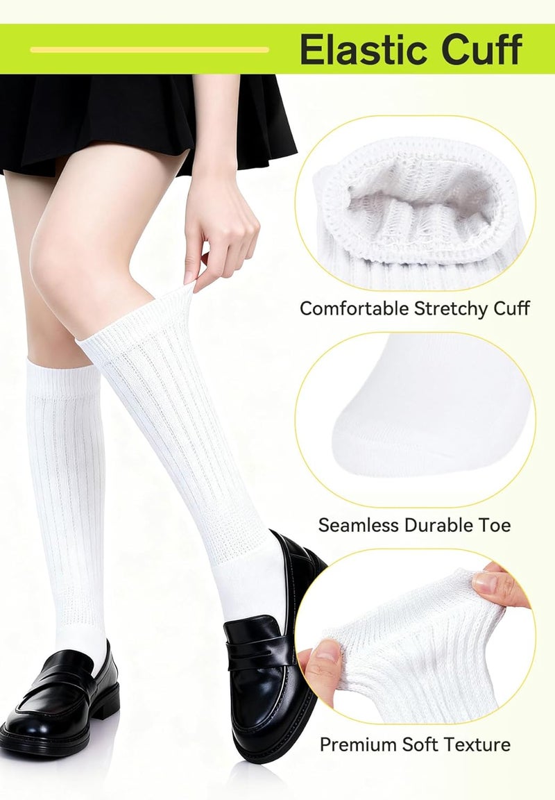 Zando Slouch Socks for Women - 80s 90s Knee High Scrunch Socks Soft Long Stacked Boot Sock Warm Winter Sock Daily Wear - Image 2